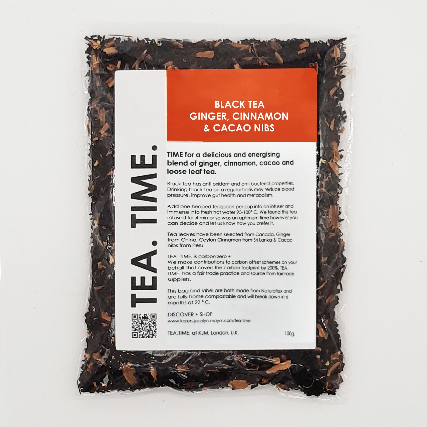 Refill of Black Tea, Ginger, Cinnamon & Cacao Nibs - 200% Carbon Offset